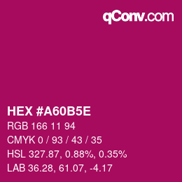 Código de color: HEX #A60B5E | qconv.com