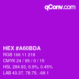 カラーコード: HEX #A60BDA | qconv.com