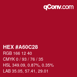 Color code: HEX #A60C28 | qconv.com