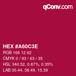 Color code: HEX #A60C3E | qconv.com