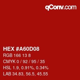 Color code: HEX #A60D08 | qconv.com