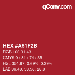 Color code: HEX #A61F2B | qconv.com