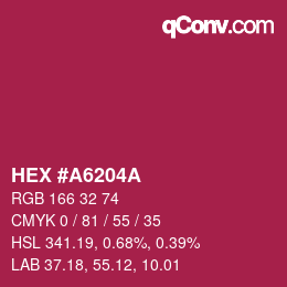 Farbcode: HEX #A6204A | qconv.com