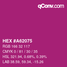 Color code: HEX #A62075 | qconv.com