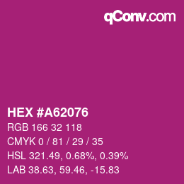 Color code: HEX #A62076 | qconv.com
