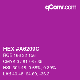 Farbcode: HEX #A6209C | qconv.com