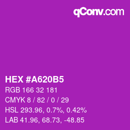 Color code: HEX #A620B5 | qconv.com