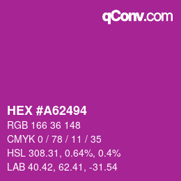カラーコード: HEX #A62494 | qconv.com