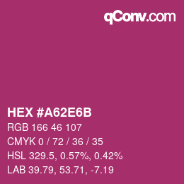 Color code: HEX #A62E6B | qconv.com