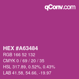 Color code: HEX #A63484 | qconv.com