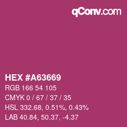 Color code: HEX #A63669 | qconv.com