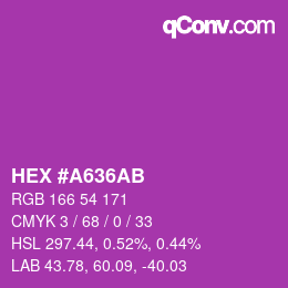 Color code: HEX #A636AB | qconv.com