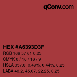 Color code: HEX #A6393D3F | qconv.com