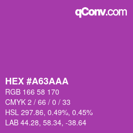 カラーコード: HEX #A63AAA | qconv.com