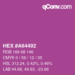 Farbcode: HEX #A64492 | qconv.com