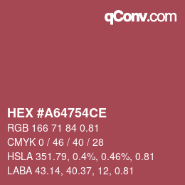 Farbcode: HEX #A64754CE | qconv.com
