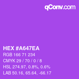 Color code: HEX #A647EA | qconv.com