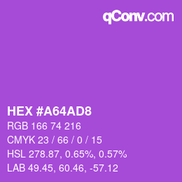 Color code: HEX #A64AD8 | qconv.com