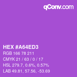 颜色代码: HEX #A64ED3 | qconv.com