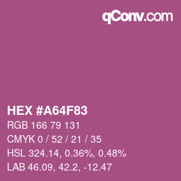 Color code: HEX #A64F83 | qconv.com