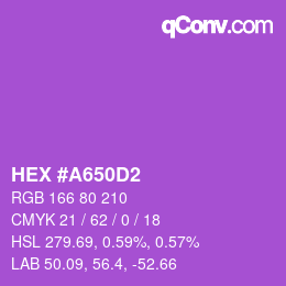 颜色代码: HEX #A650D2 | qconv.com