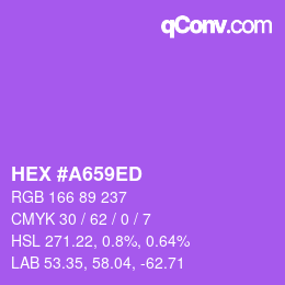 Farbcode: HEX #A659ED | qconv.com