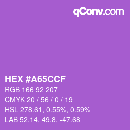 カラーコード: HEX #A65CCF | qconv.com