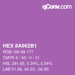カラーコード: HEX #A662B1 | qconv.com