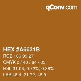 Color code: HEX #A6631B | qconv.com