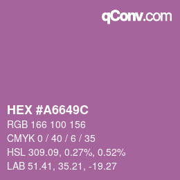 Color code: HEX #A6649C | qconv.com