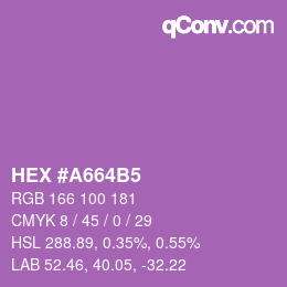 颜色代码: HEX #A664B5 | qconv.com