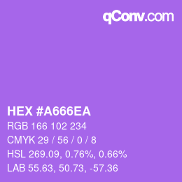 Color code: HEX #A666EA | qconv.com