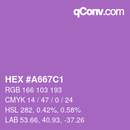 颜色代码: HEX #A667C1 | qconv.com