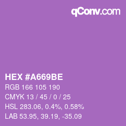 Color code: HEX #A669BE | qconv.com