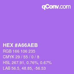 Color code: HEX #A66AEB | qconv.com