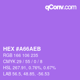 Color code: HEX #A66AEB | qconv.com