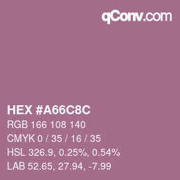 Color code: HEX #A66C8C | qconv.com