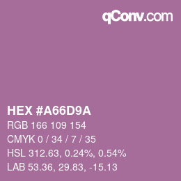 Color code: HEX #A66D9A | qconv.com