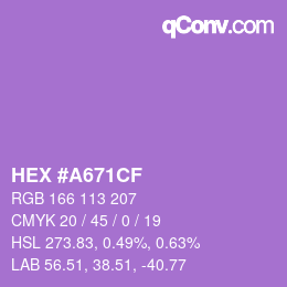 Color code: HEX #A671CF | qconv.com