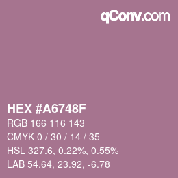 颜色代码: HEX #A6748F | qconv.com