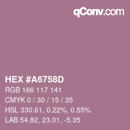 颜色代码: HEX #A6758D | qconv.com