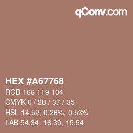 颜色代码: HEX #A67768 | qconv.com