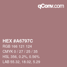 Color code: HEX #A6797C | qconv.com