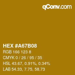 Color code: HEX #A67B08 | qconv.com