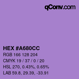 颜色代码: HEX #A680CC | qconv.com