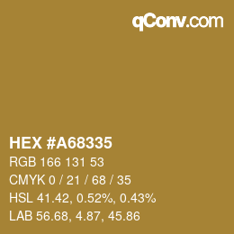 Color code: HEX #A68335 | qconv.com