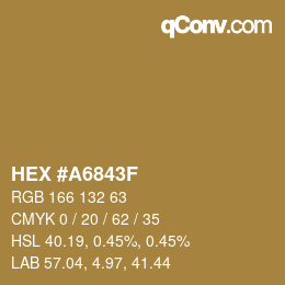 Farbcode: HEX #A6843F | qconv.com