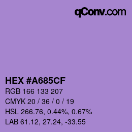 カラーコード: HEX #A685CF | qconv.com