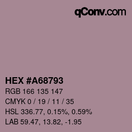 カラーコード: HEX #A68793 | qconv.com