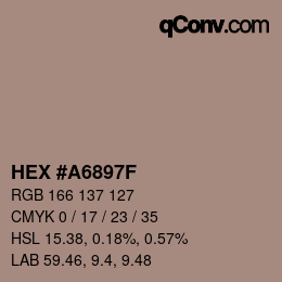 Farbcode: HEX #A6897F | qconv.com